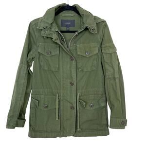 J Crew Womens XXSmall 2XS Field Mechanic Jacket Hillside Green Cotton Utility
